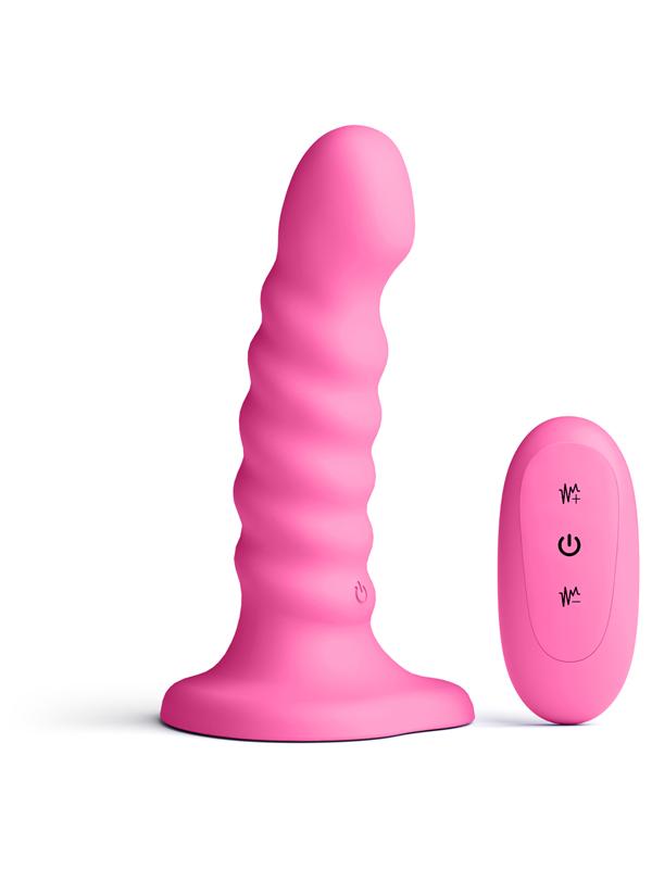Colours Ribbed 5 in. Vibrating Pink