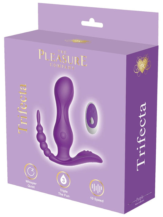 The Pleasure Company Trifecta vibrating anal plug Purple - ClubX Australia