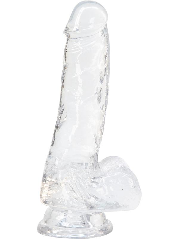 Crystal Addiction - Clear Dildo with Balls - 7" BMS Factory