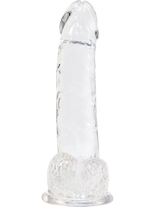 Crystal Addiction - Clear Dildo with Balls - 8" BMS Factory