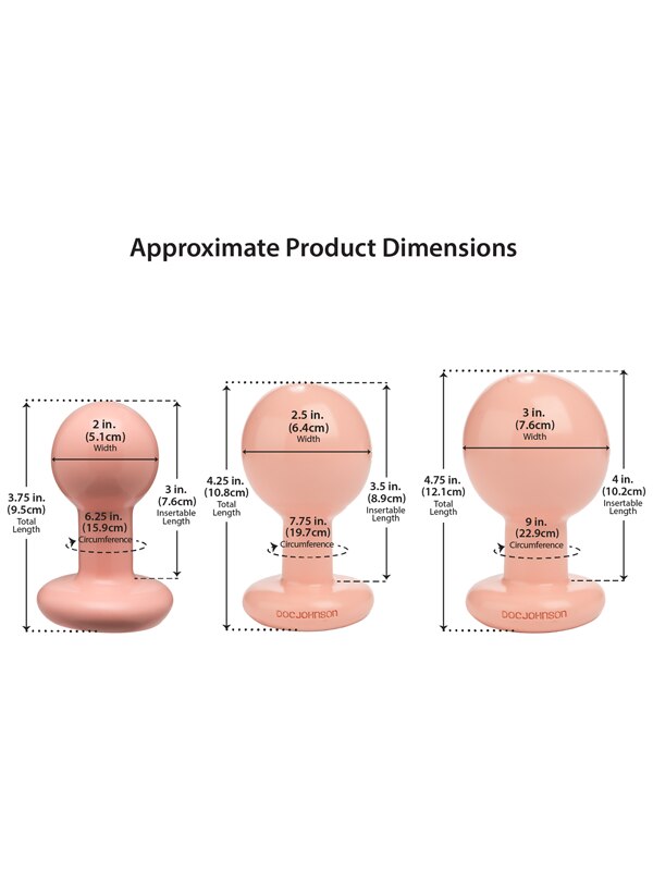 The Classic Round Butt Plug - 3 piece set Cream Doc Johnson