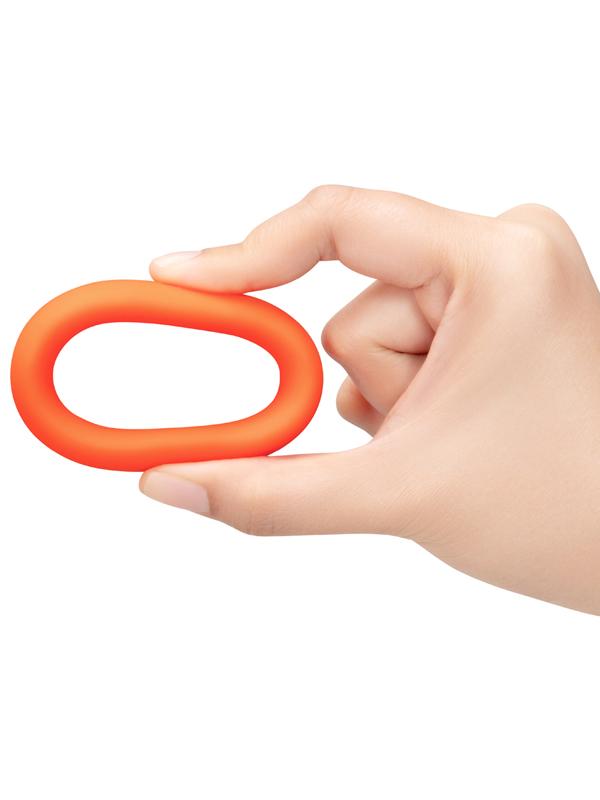 b-Vibe Snug Ring - 40 mm Snug Fit Silicone Cock Ring - Orange B-Vibe