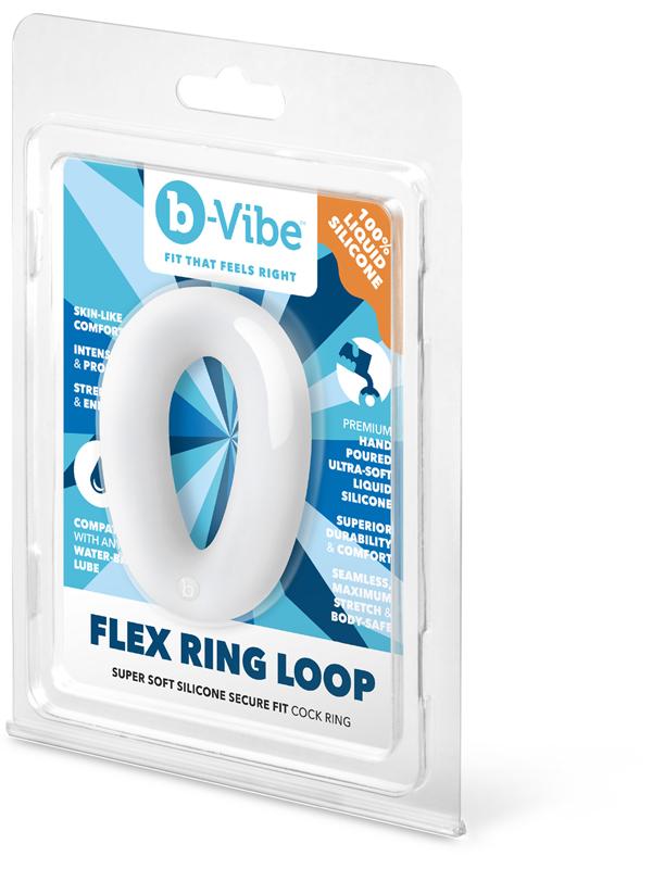 b-Vibe Flex Ring Loop - Silicone Cock Ring - Clear B-Vibe