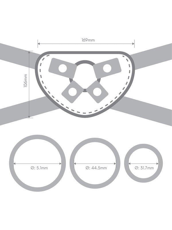 Tilt 6.5 in. Vibrating Silicone Dildo & Harness Set