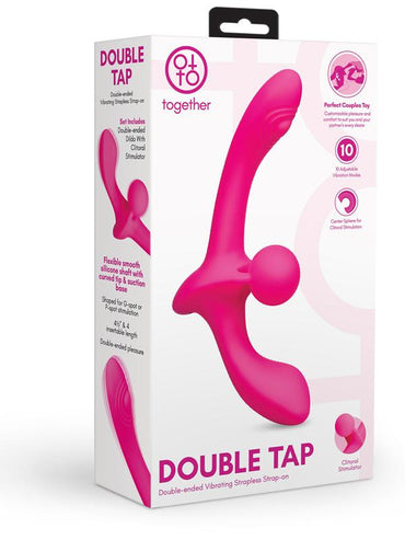 Double Tap Double-Ended Vibrating Strapless Strap-On Together