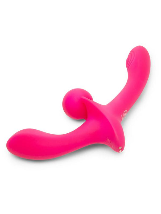 Double Tap Double-Ended Vibrating Strapless Strap-On Together