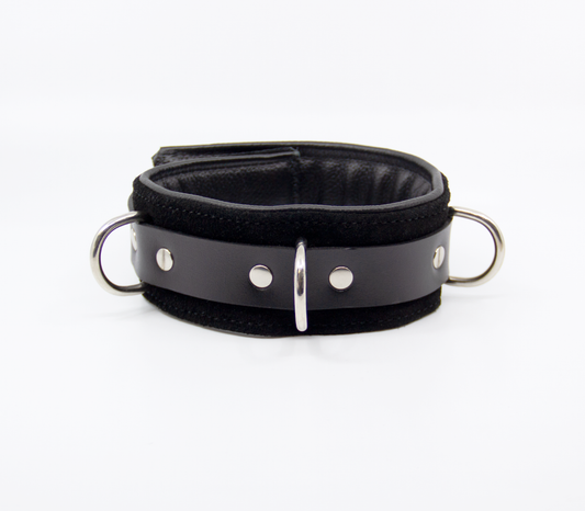 Col027 Suede Leather Collar Black - Club X