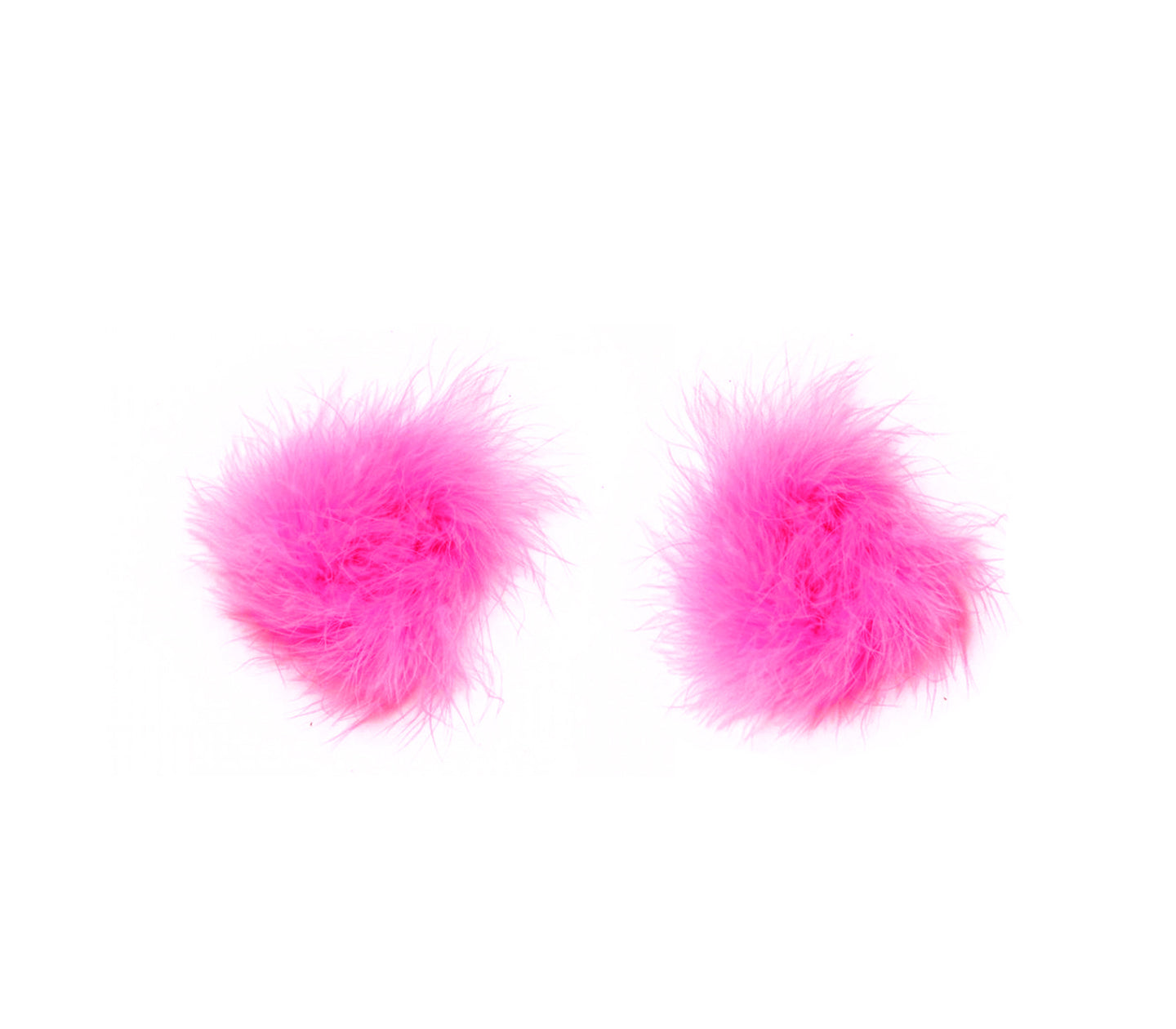 Nip014 Marabou Fluff Nipple Pasties Hot Pink - Club X