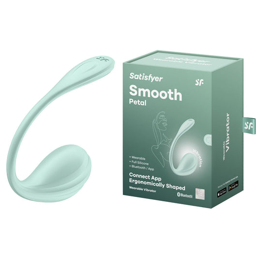Satisfyer Smooth Petal - Mint - Mint USB Rechargeable Wearable Stimulator with App Control Satisfyer