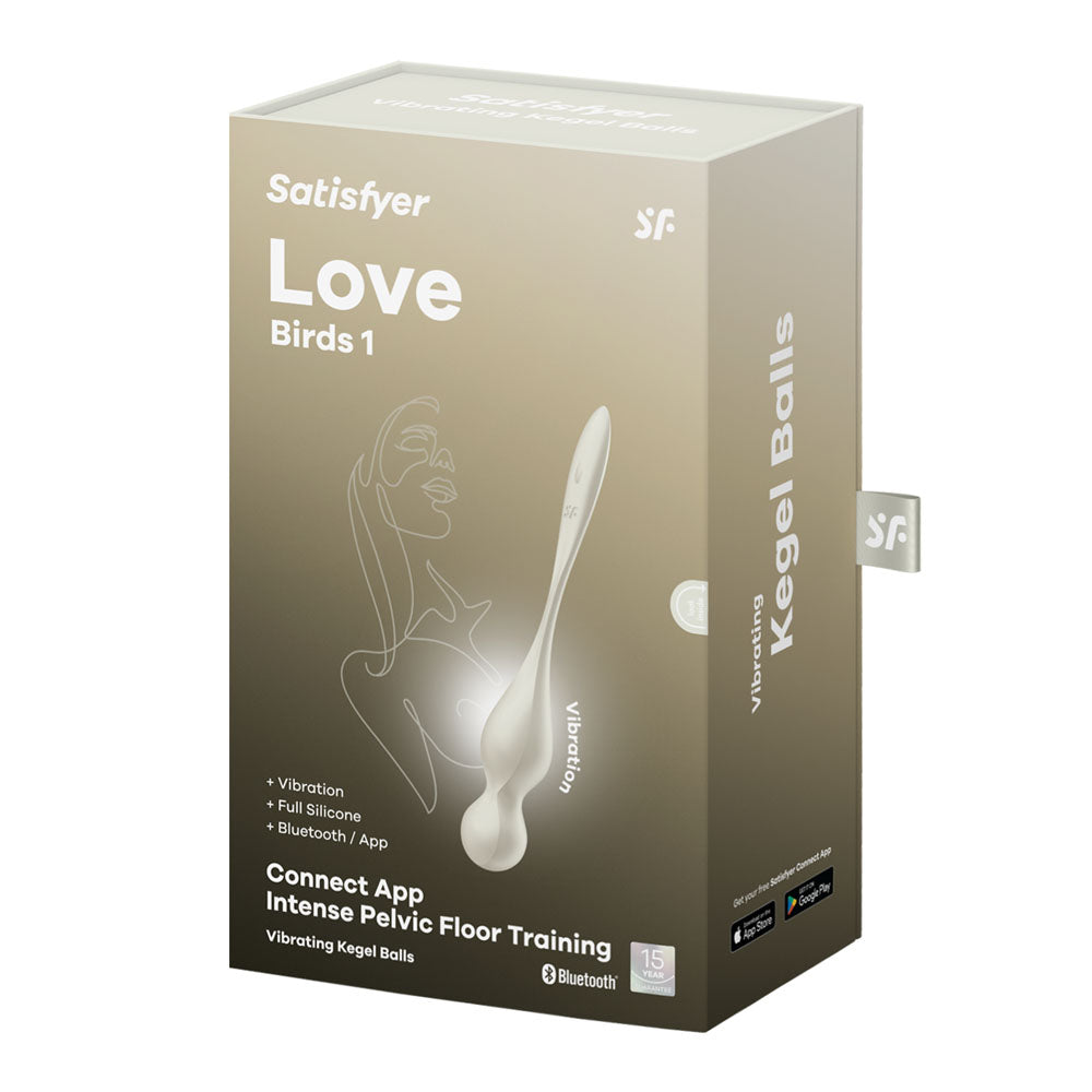 Satisfyer Love Birds 1 - White - White USB Rechargeable Pelvic Floor Trainer with App Control Satisfyer
