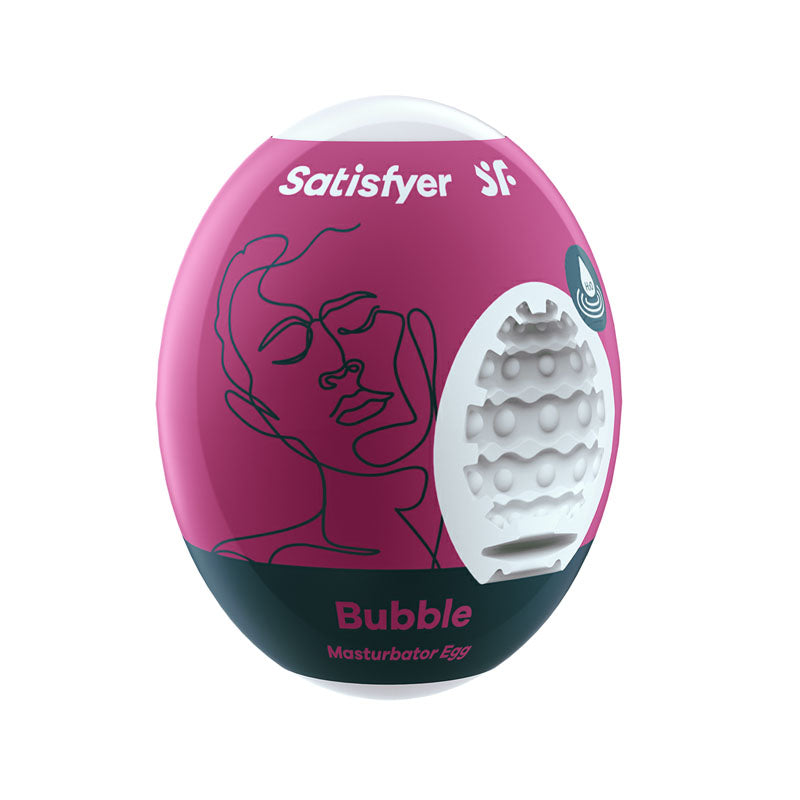 Satisfyer Masturbator Egg - Bubble - White Stroker Sleeve Satisfyer