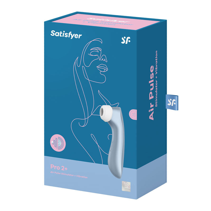 Satisfyer Pro 2+ - Blue Touch-Free USB-Rechargeable Clitoral Stimulator with Vibration Satisfyer