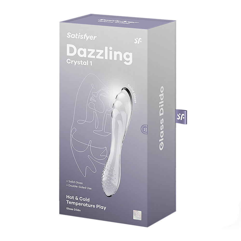 Satisfyer Dazzling Crystal 1 - Clear - Clear Glass Double Ended Dildo Satisfyer