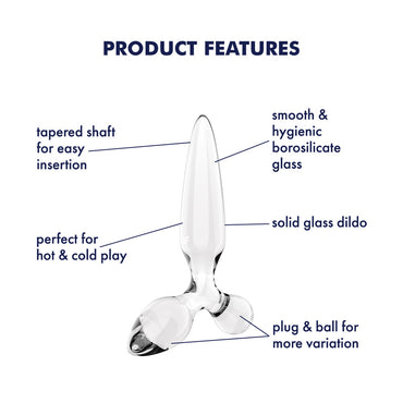 Satisfyer Triple Crystal 2 - Clear - Clear Glass 3-in-1 Butt Plug