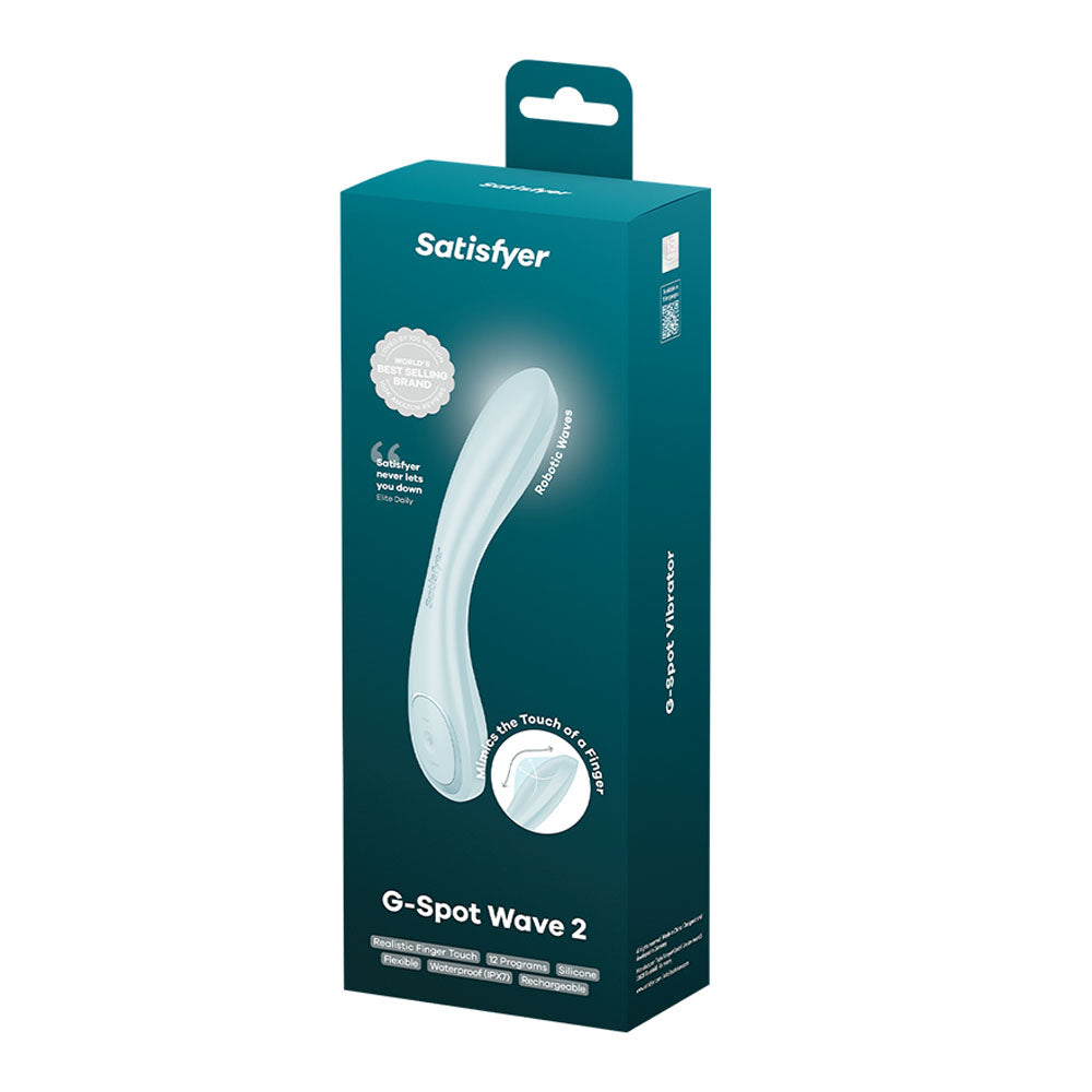 Satisfyer G-Spot Wave 2 - Ice Blue - Ice Blue 23.6 cm USB Rechargeable Flicking Tip Vibrator Satisfyer