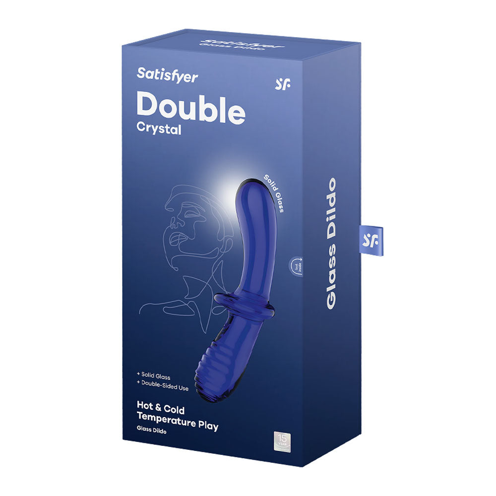 Satisfyer Double Crystal - Blue - Blue Glass Double Ended Dildo Satisfyer