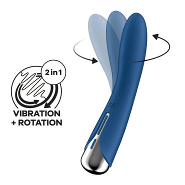 Satisfyer Spinning Vibe 1 - Blue - Blue 17.8 cm USB Rechargeable Rotating Vibrator Satisfyer