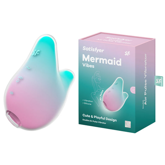 Satisfyer Mermaid Vibes - Mint/Pink - Mint/Pink USB Rechargeable Air Pulse Stimulator Green - Club X