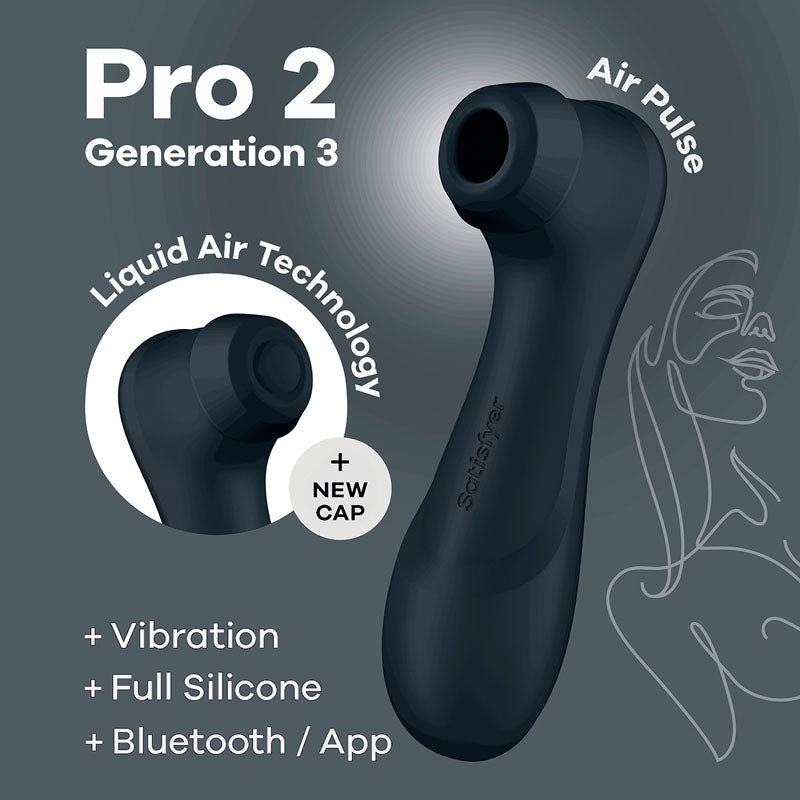 Satisfyer Pro 2 Generation 3 with App Control - Dark Grey - Dark Grey Touch-Free USB-Rechargeable Clitoral Stimulator Satisfyer
