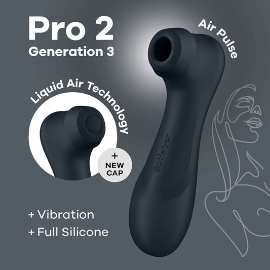 Satisfyer Pro 2 Generation 3 - Dark Grey - Dark Grey Touch-Free USB-Rechargeable Clitoral Stimulator Satisfyer