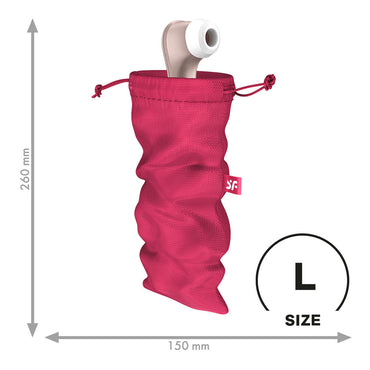 Satisfyer Treasure Bag Large - Pink - Pink Large Toy Storage Bag Satisfyer