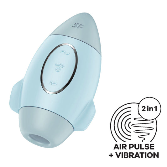 Satisfyer Mission Control - Blue - Blue USB Rechargeable Vibrating Air Pulse Stimulator Satisfyer