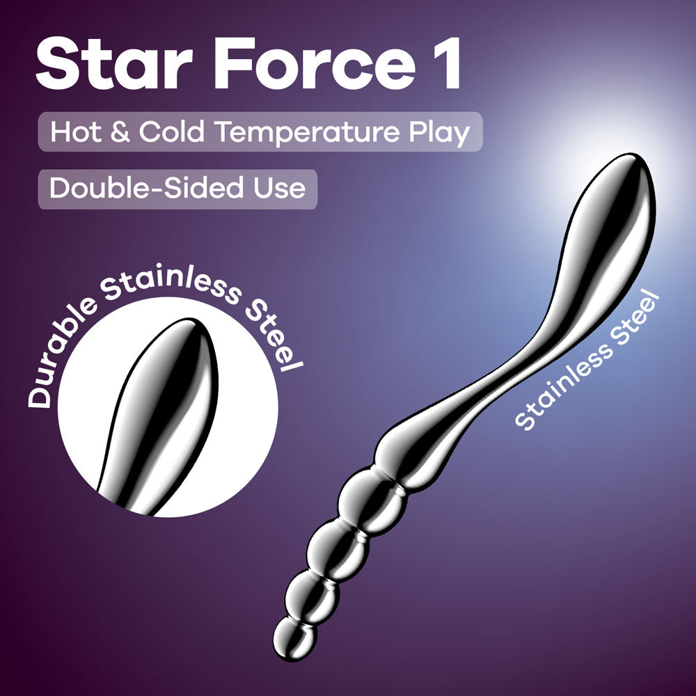 Satisfyer Star Force 1 - Chrome Steel 21 cm Dildo Chrome - Club X