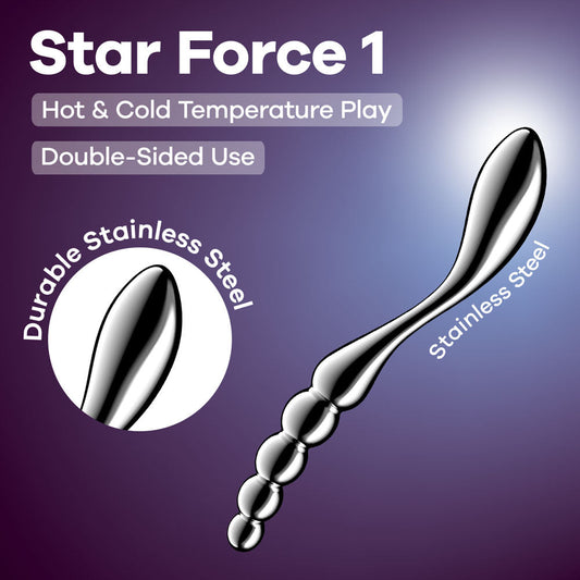 Satisfyer Star Force 1 - Chrome Steel 21 cm Dildo Chrome - Club X