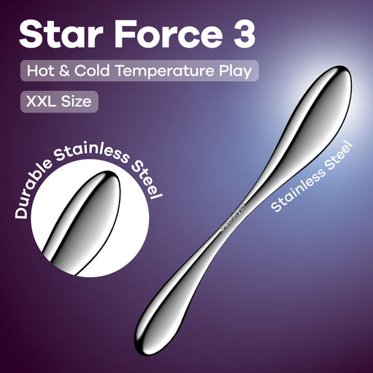 Satisfyer Star Force 3 - Chrome Steel 27 cm Dildo Satisfyer