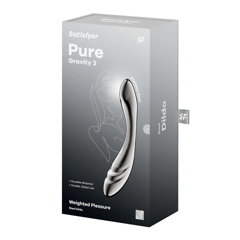 Satisfyer Pure Gravity 3 - Chrome Steel 21 cm Dildo Satisfyer