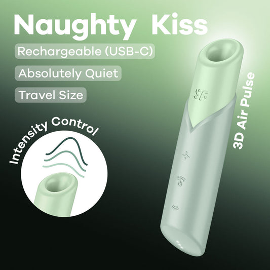 Satisfyer Naughty Kiss - Mint Green USB Rechargeable Air Pulse Stimulator Satisfyer