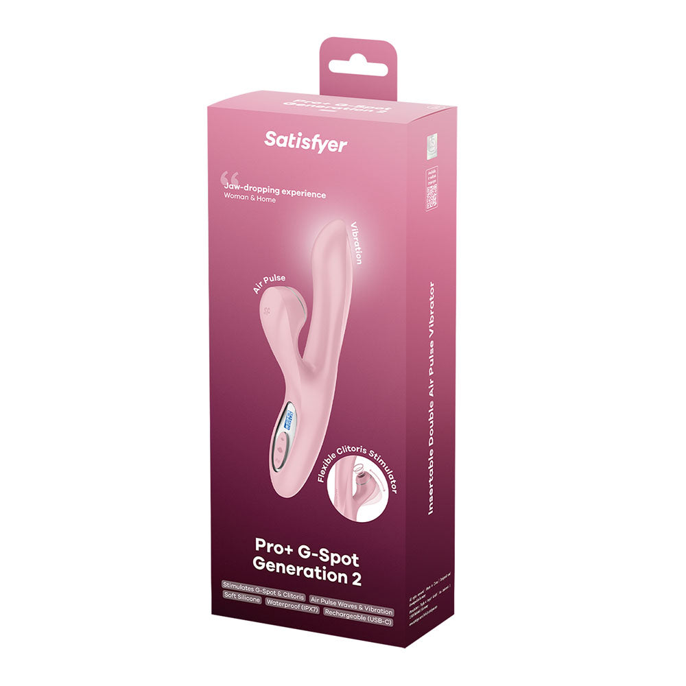 Satisfyer Pro + G-Spot - Pink - Rose Pink 22 cm USB-C Rechargeable Rabbit Vibrator with Touch-Free Clitoral Stimulator Satisfyer