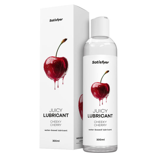 Satisfyer Juicy Lubricant 300 ml Cheeky Cherry - Cherry Scented Water Based Lubricant - 300 ml Bottle Satisfyer