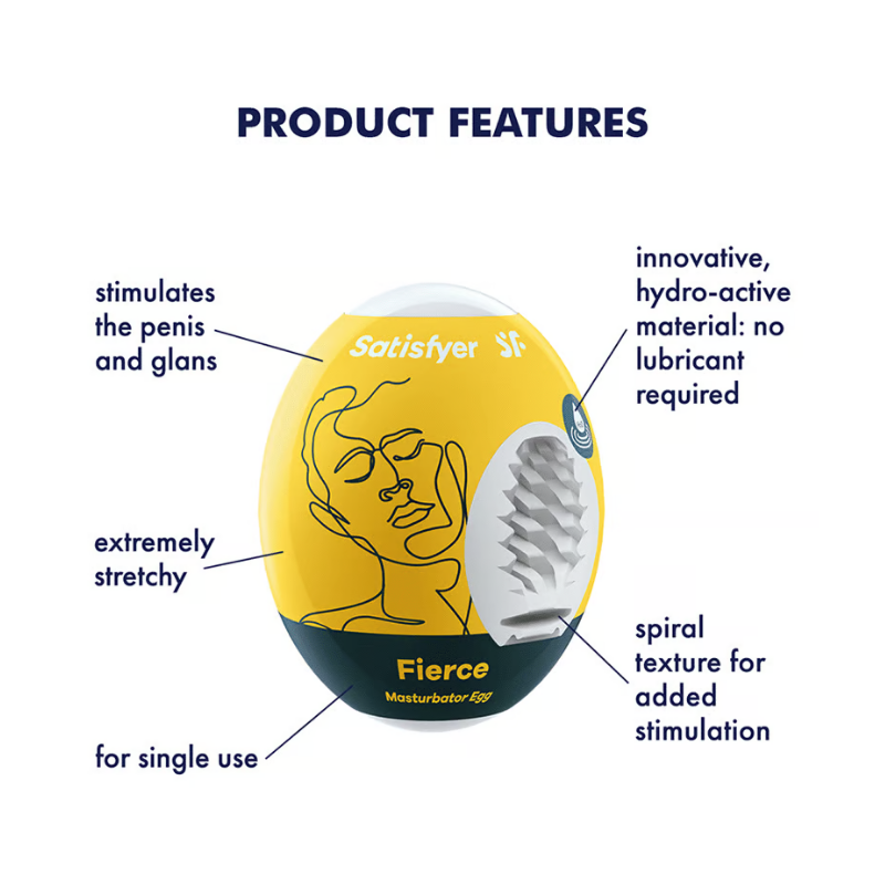Satisfyer Masturbator Egg - Fierce - Club X