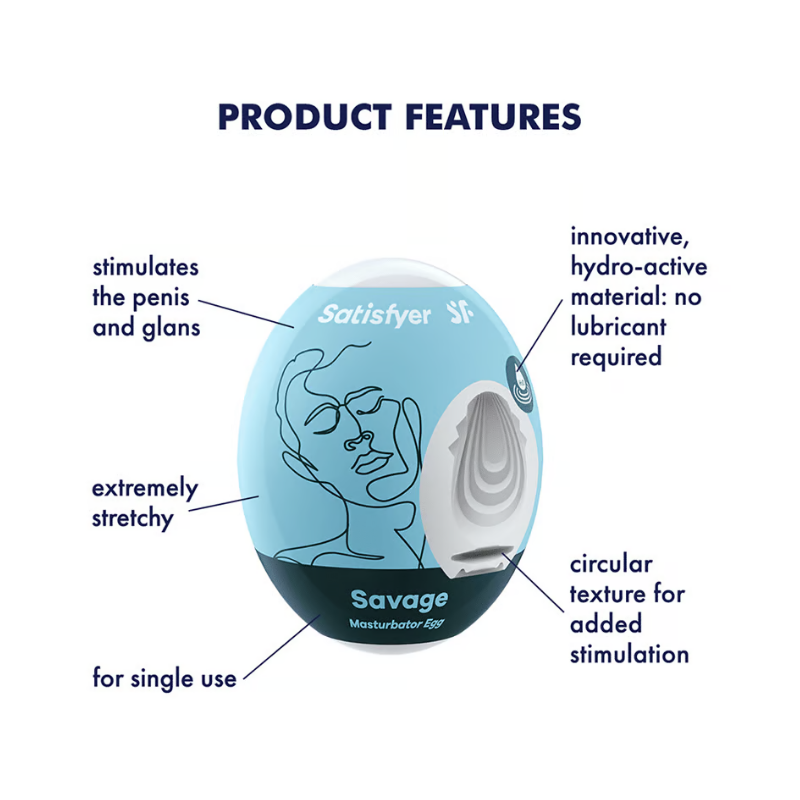 Satisfyer Masturbator Egg - Savage - Club X