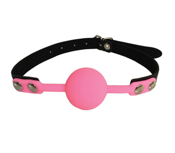 Gag006 Faux Leather Gag With Silicone Ball Pink - Club X