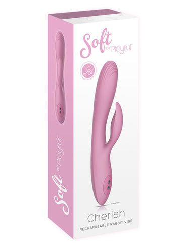 Soft by Playful Cherish - Rechargeable Rabbit Vibrator Pink - Club X
