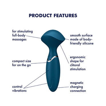 Satisfyer Mini Wand-er Vibrator - Blue - Club X