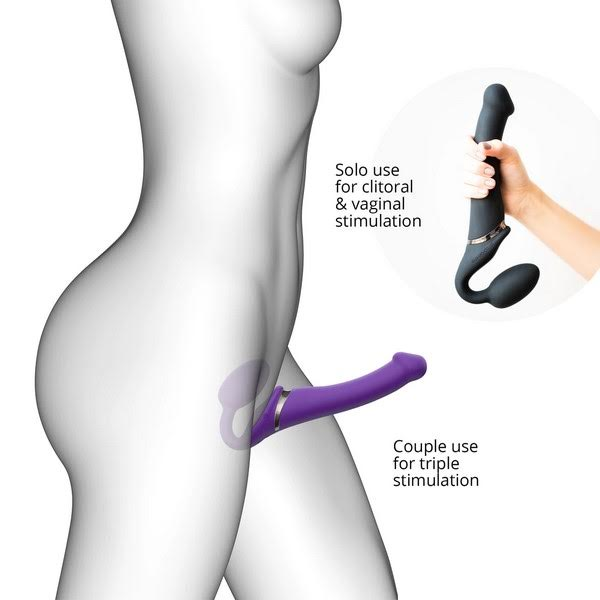 Strap-on-me Vibrating Bendable Strap-on - Size L, Purple - Club X