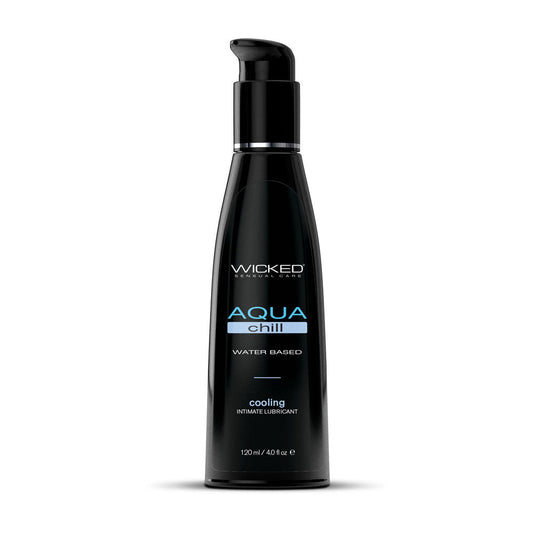 Wicked Aqua Chill - Cooling Water Based Lubricant - 120 ml (4 oz) Bottle Wicked