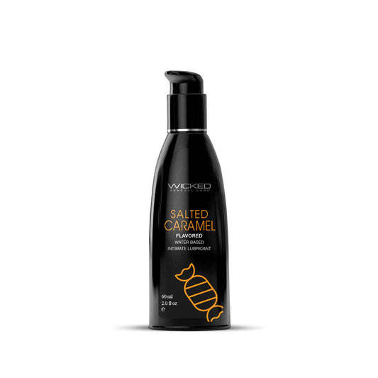 Wicked Aqua Salted Caramel - Salted Caramel Flavoured Water Based Lubricant - 60 ml (2 oz) Bottle Wicked