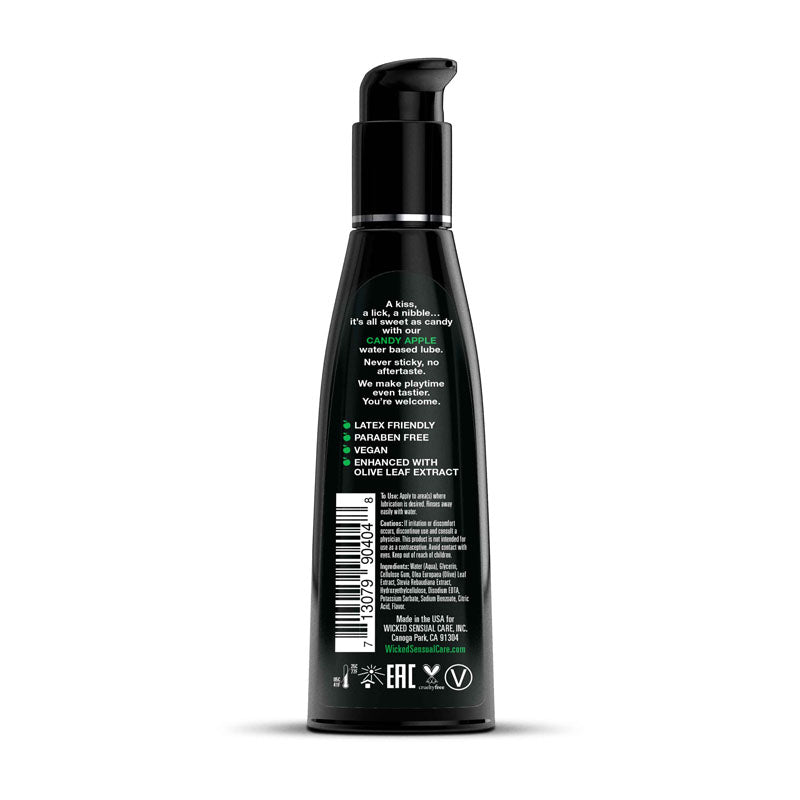 Wicked Aqua Candy Apple - Candy Apple Flavoured Water Based Lubricant - 120 ml (4 oz) Bottle Wicked