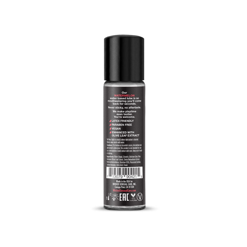 Wicked Aqua Watermelon - Watermelon Flavoured Water Based Lubricant - 30 ml (1 oz) Bottle Wicked