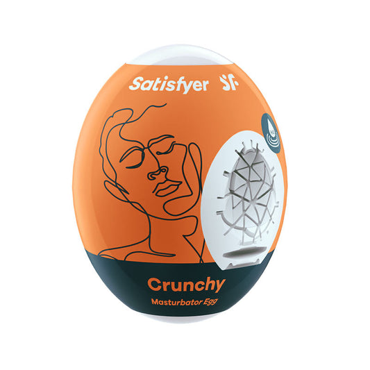 Satisfyer Masturbator Egg - Crunchy - White Stroker Sleeve Satisfyer