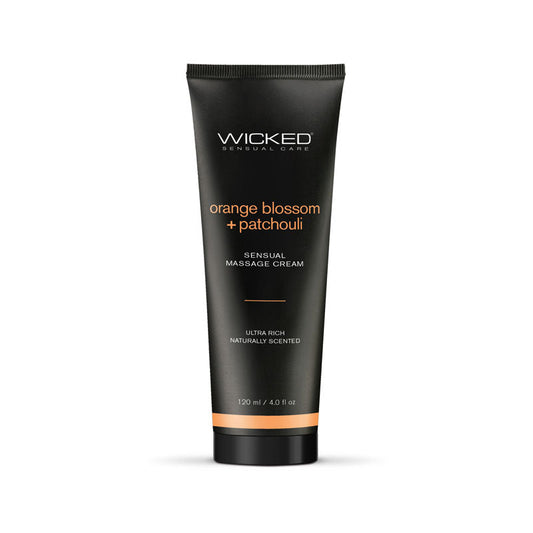 Wicked ORANGE BLOSSOM + PATCHOULI Sensual Massage Cream - Scented Massage Cream - 120 ml Tube Wicked