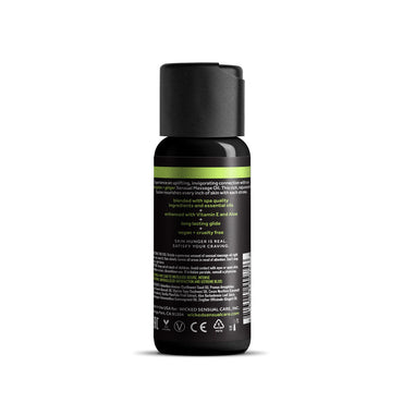 Wicked Sensual Massage Oil - Lemongrass + Ginger - Lemongrass and Ginger Scented Massage Oil - 120 ml Tube Wicked