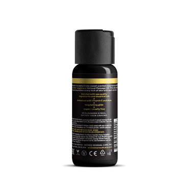 Wicked Sensual Massage Oil - Vanilla + Sugarcane - Vanilla and Sugarcane Scented Massage Oil - 120 ml Tube Wicked