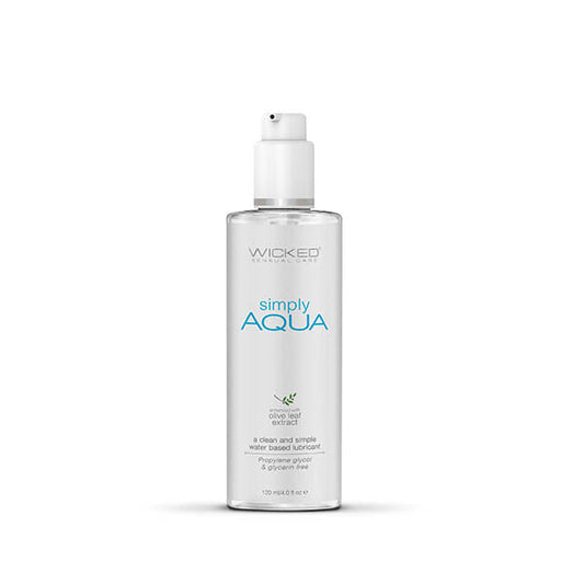 Wicked Simply Aqua - Water Based Lubricant - 120 ml (4 oz) Bottle Wicked
