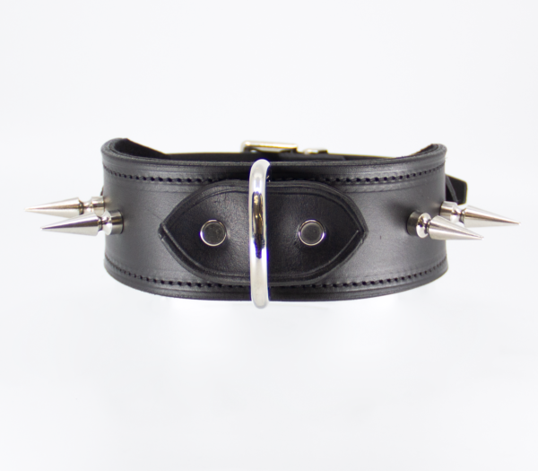 Col005 Spiked Leather Collar  - Club X
