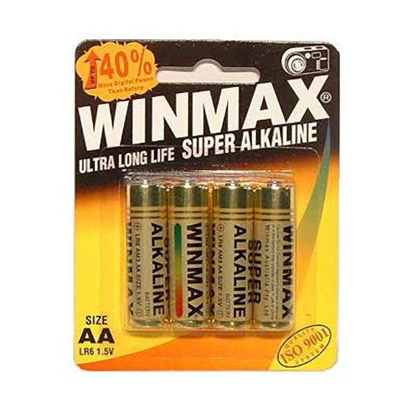 Winmax AA Super Alkaline Batteries - Super Alkaline Batteries - AA 4 Pack Wincell/winmax